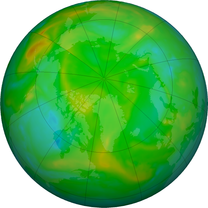 Arctic ozone map for 01 July 2021